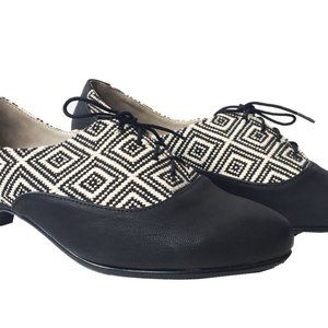 Roni Kantor black/fabric vegan heels, 39UK 8-8.5US